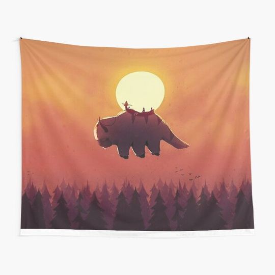 Avatar the Last Airbender Appa and the Gang Tapestry