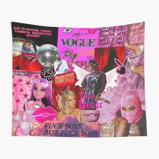 The Baddie Collage Art Tapestry