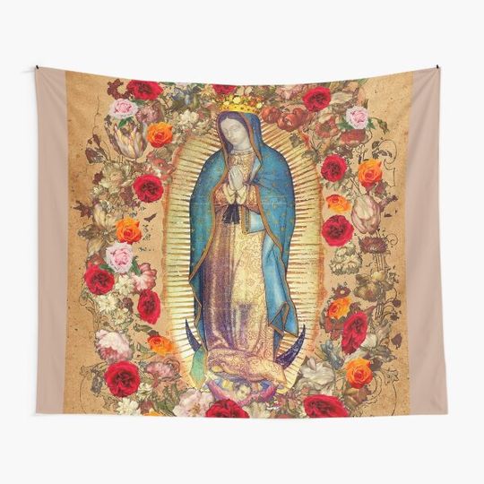 Our Lady of Guadalupe Virgin Mary Catholic Mexico Tapestry