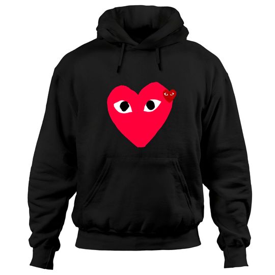 Comme Des Garcons Men's Black Play Heart Black and White Hoodies