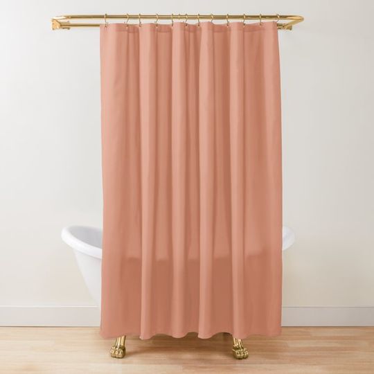 Plain Terracotta Solid Colour Relaxing Shower Curtain