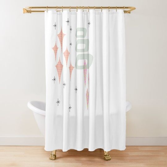 MCM Inspired Design Shower Curtain