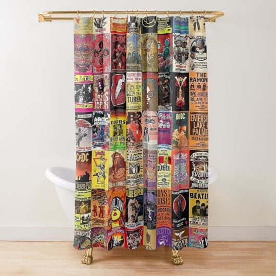 Rock Band Posters Shower Curtain