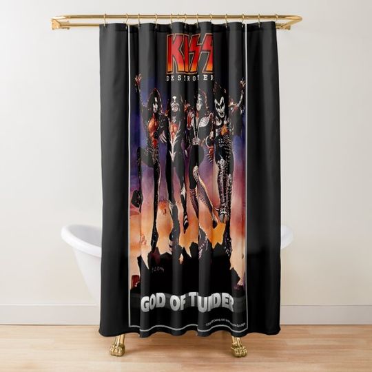 KISS ® the band - Destroyer - God of Thunder Shower Curtain