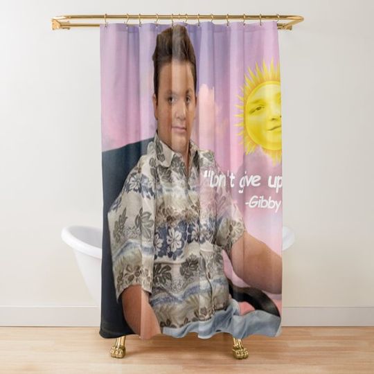 Gibby say Don't give up. iCarly Shower Curtain