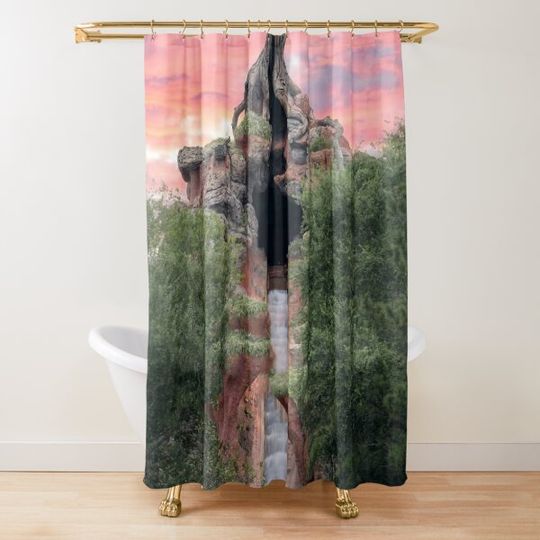 splash mountain sunset Shower Curtain