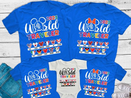 Disney Epcot World Traveler Shirt 2023, Disney Epcot Family shirts, Flags Countries Disney Epcot Festival Shirts