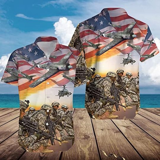 USA Veteran Hawaiian Shirt, USA Hawaiian Shirt