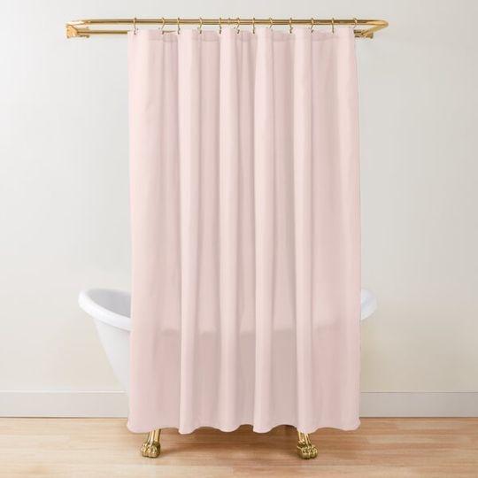 Apricot Pink Solid Color Shower Curtain