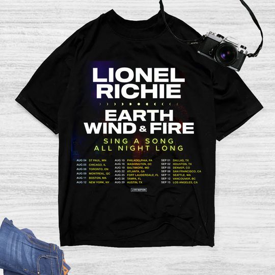 Lionel Richie and Earth, Wind & Fire Sing a Song All Night Long Tour Shirt