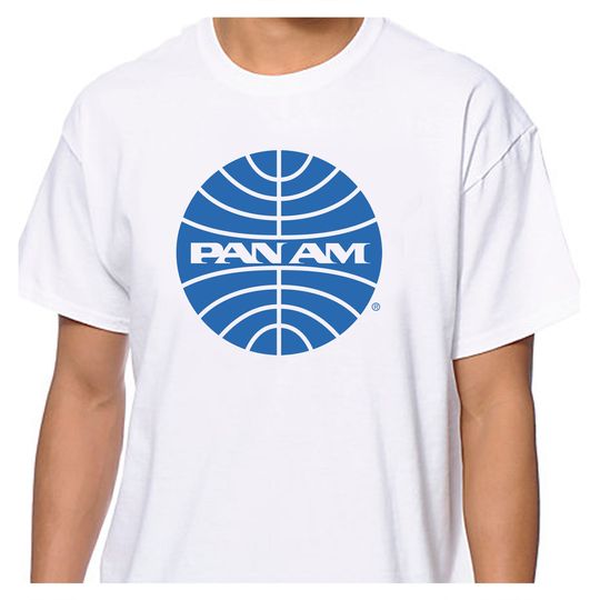Pan Am Retro Logo White T-Shirt - Defunct Airline Logo