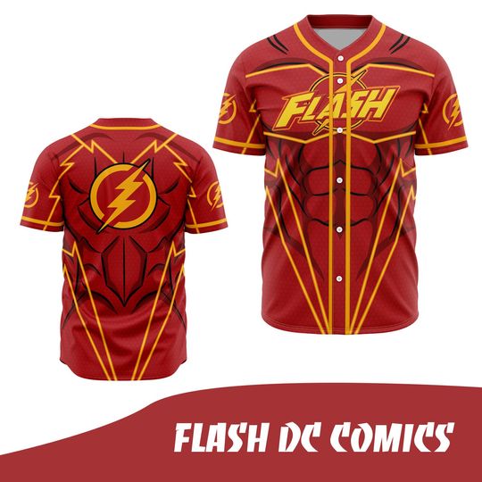 Flash DC Comics baseball jersey shirt - Jersey baseball