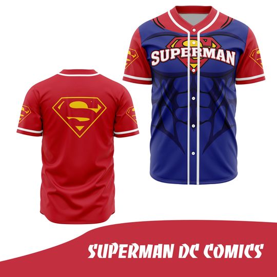 Superman DC Comics baseball jersey shirt - Jersey baseball