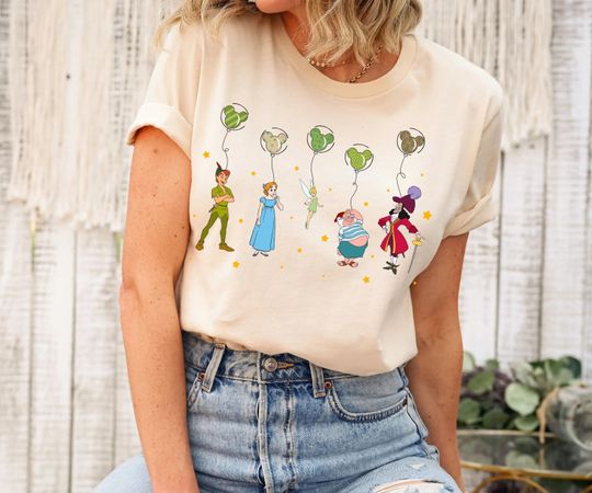 Retro Peter Pan Disney World Shirt Balloon Shirt Peter Pan Characters Shirt
