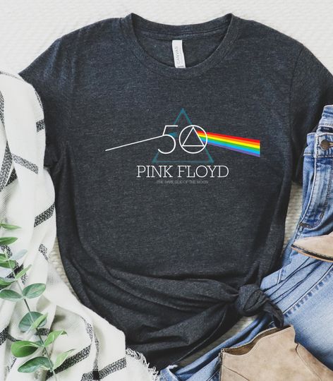 Retro vintage Pink Floyd The Dark Side of The Moon 50th Anniversary Prism T-Shirt