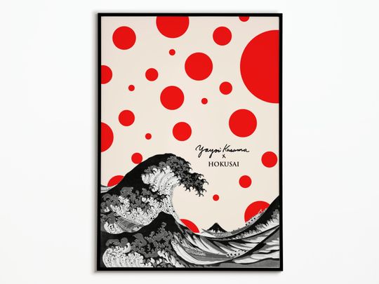Poster Yayoi Kusama x Hokusai | Poster Yayoi Kusama