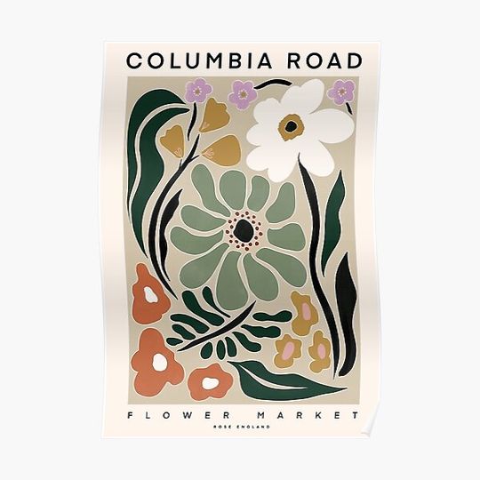 Flower Market Beautiful Columbia Road Poster Premium Matte Vertical Poster