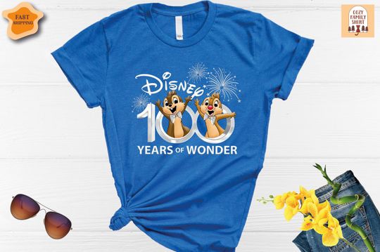 Chip and Dale Disney 100th Anniversary Shirt, Disney 100 Years Of Wonder Shirt