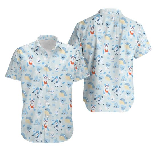 Glaceon Cubchoo Hawaiian Shirt Spheal Beach Hawaiian Shirt