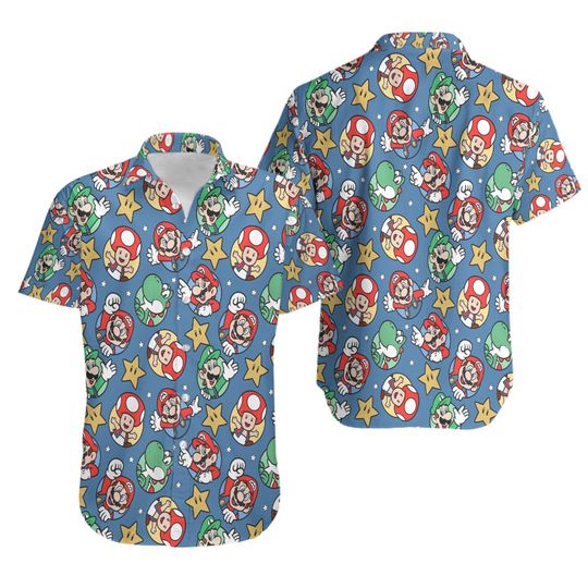 Super Mario Hawaiian Shirt Mario And Luigi  Beach Hawaiian Shirt
