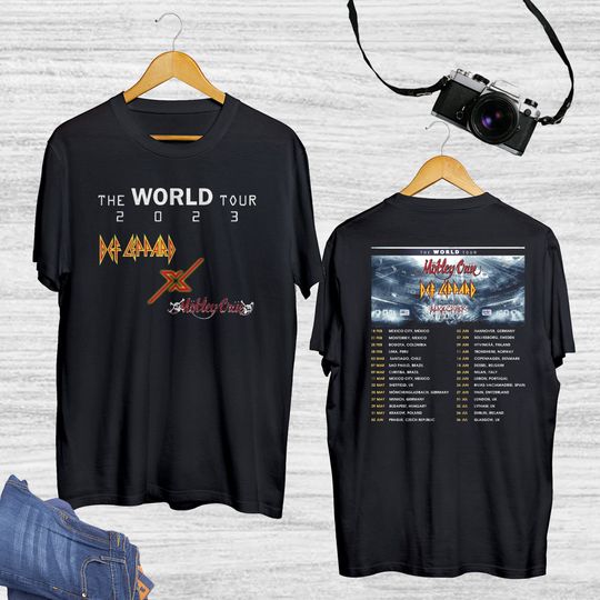 Motley Crue X Def Leppard World Tour 2023 T-Shirt, Def Leppard Band Shirt