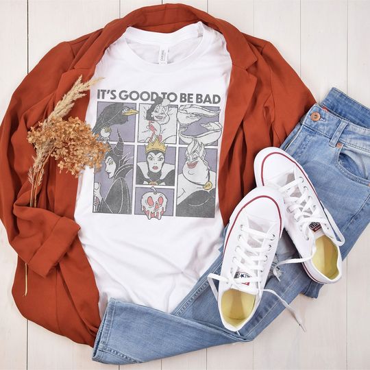Disney Villains Group Grid It's Good To Be Bad T-Shirt, Villain Group Shirt, Disneyland Villain Shirt