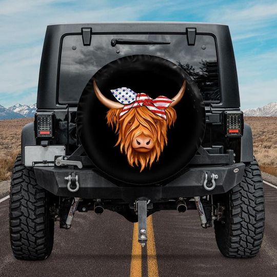 Highland Cow Spare Tire Cover
