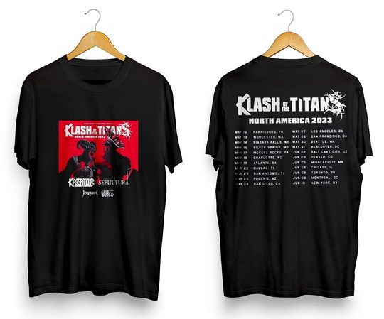 Kreator & Sepultura - Klash of the Titans North America 2023 Tour T-shirt, Music Band 2023
