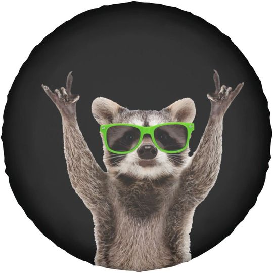 Funny Tire Cover Raccoon Picture Spare Tire Cover
