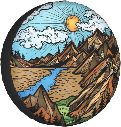 Gwomo Mountain is Calling Vintage Spare Tire Cover