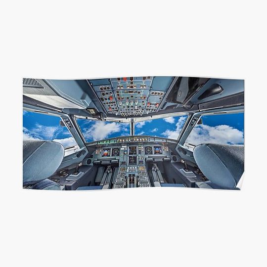 Airbus A320 Cockpit Premium Matte Vertical Poster