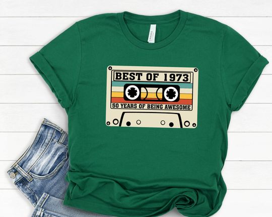 50th Birthday Shirt, Vintage 1973 Limited Edition Cassette T-Shirt