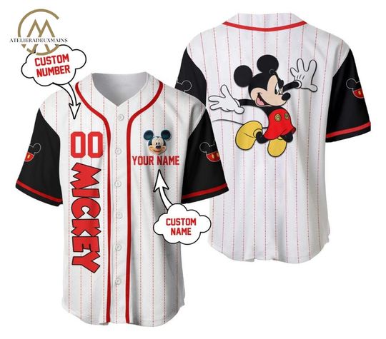 Personalized Mickey Mouse Baseball Jersey, Disney Shirt, Magic Kingdom Baseball Jersey
