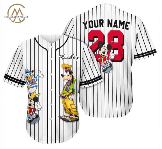 Personalized Mickey Goofy And Donald Duck Baseball Jersey, Disney Family Vacation Shirt 2023