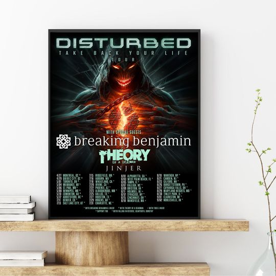 Disturbed Take Back Your Life 2023 North American Tour Poster