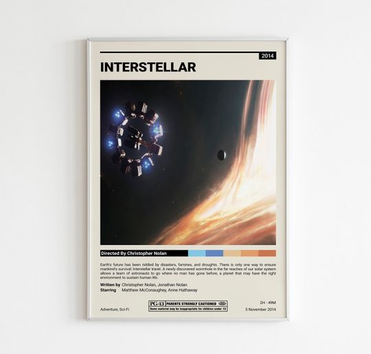 Interstellar Movie Poster | sci-fi Movie Poster | Christopher Nolan