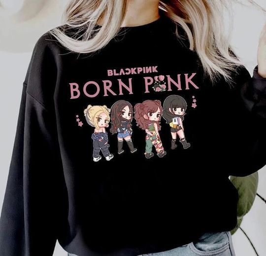 Blackpink Shirt, Blackpink Born Pink Chibi Sweatshirt