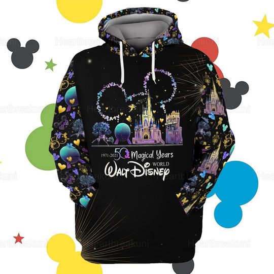 Mickey 3D Hoodie, 50th Anniversary Walt Disney World Shirt