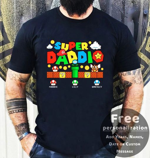 Personalization Super Daddio Game Shirt, New Dad Shirt, Dad Shirt, Father's Day Shirt