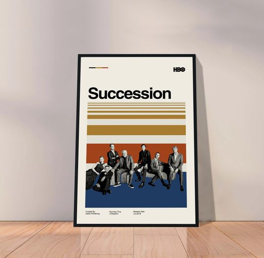 Succession TV Show Poster - Succession Poster - Retro Modern Art - Minimalist Art - Vintage