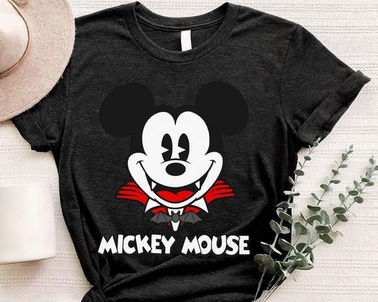 Mickey Vampire Dracula Big Face T-shirt Disney Summer Trip Shirt
