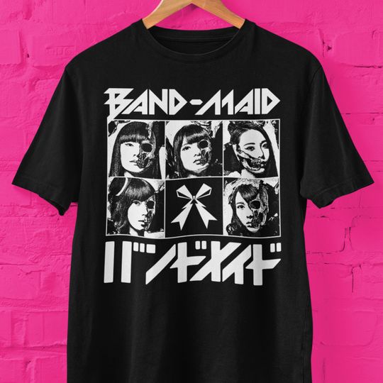 Band-Maid Skulls Faces Graphic Short Sleeve Tee, Band-Maid Fan Gift