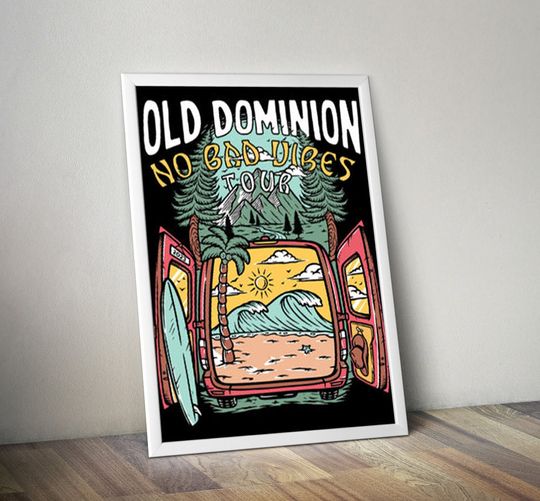 Old Dominion No Bad Vibes Tour 2023 Poster, Old Dominion Band Poster