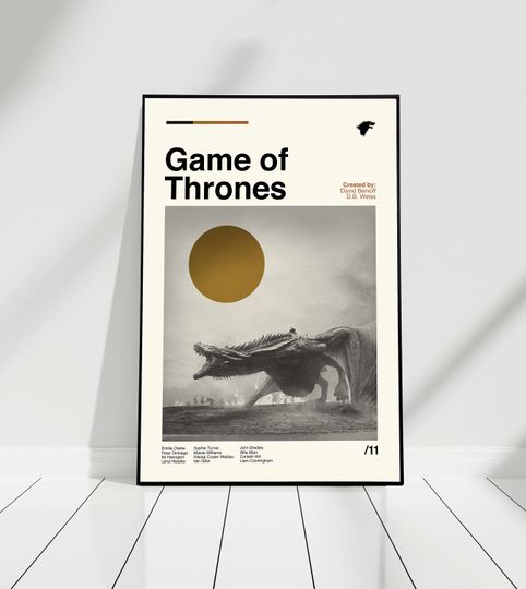 Game of Thrones - Retro Movie Poster - Modern Art - Vintage Poster - Minimalist Art