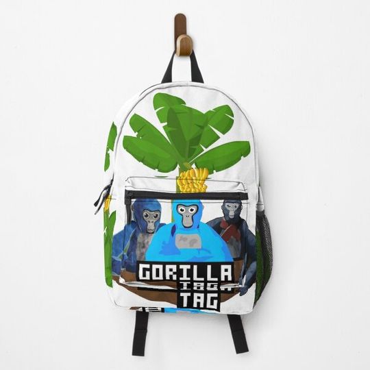 gorilla tag behind tree banana Backpack