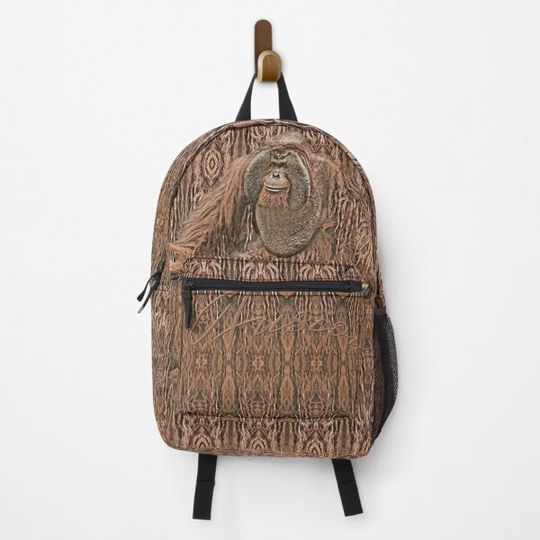 orangutan textured pattern Backpack