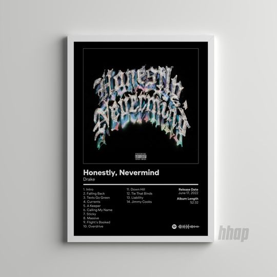 Drake - Honestly Nevermind - Album Cover Poster