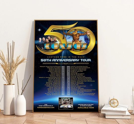 Kansas 50th Anniversary Tour 2023 Poster, Kansas Band Poster, Rock Band Poster, Music Lover Gift