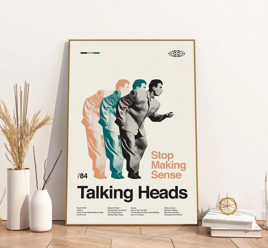 Vintage Minimalist Mid Century Modern Art Talking Heads Stop Making Sense Poster