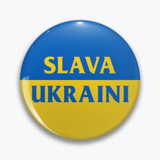 Слава Україні Slava Ukraine flag of Ukraine Pin Button
